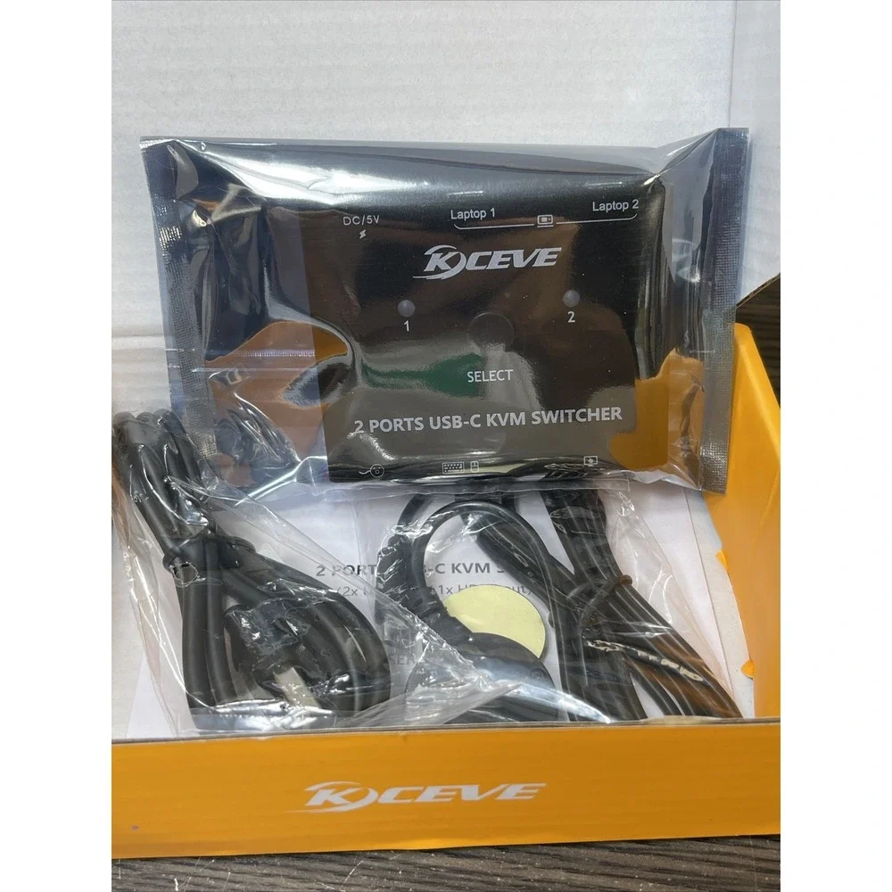 Kceve 2 Port USB C To HDMI KVM Switch Kc-c201h 4K 60hz New